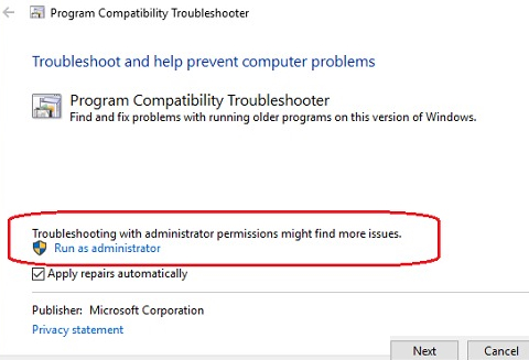 Troubleshooting with administrator permissions might find more issue-